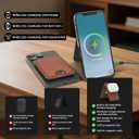 Card Holder,MagSafe Compatible Card Holder with Wireless Charging, Magnetic Wallet,Magnetic Phone Wallet Stand, Charges for iPhone 17/16/15/14/13 Series, Smartwatch, Vegan Leather (Black)