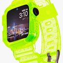 Blingbrione Clear Band Compatible Apple Watch Women 38mm 40mm 41mm 42mm 44mm 45mm 46mm Men,Transparent Jelly Sport Strap with Cover Case Protector for iWatch Series 11 10 9 8 7 6 5 4 3 2 1 SE Blue Pink White Fluorescent Green