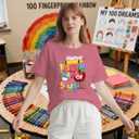 100 Days of School Shirts for Women Happy 100th Days Teacher T-Shirt Funny Pencil Apple Tee Tops (XL)