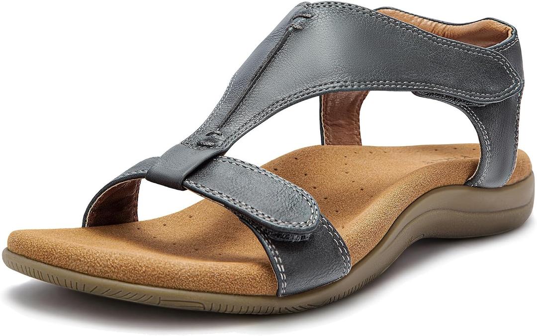 PARTY Women's Open Toe Arch Support Sandals (Gray)