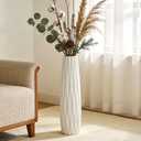 White Tall Floor Vase, 28" Ceramic Large Vase, Decorative Flower Vases for Modern Home Decor Living Room Office Bedroom Kitchen Wedding Centerpieces Farmhouse Dcor