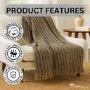 Park Designs Cable Throw Blanket Black & Tan | 50" x 60" Soft Cotton Knit | Cozy Boho Throw Blanket for Couch, Bed & Travel | Lightweight Decorative Home Dcor Accent | Small Spring Plush Blanket