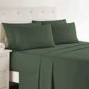 Clara Clark King Sheets - Hotel Luxury 6 Piece Bed Sheets for King Size Bed - Soft Bedding Sheets & Pillowcases, Fits Mattress up to 16 inch deep. King, Olive Green