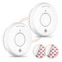 Ecoey Smoke Alarm, Wireless interconnectable Fire Alarm with Built-in Lithium Battery and Professional Anti-Insect Net, 10-Year Fire Safety with Silence Function, FJ111-B, Pack of 1