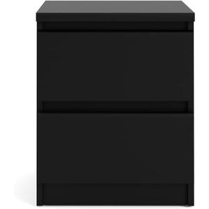 Tvilum, 2 Drawer Nightstand for Bedroom, Handle-free Drawers, Contemporary, Black Tvilum, 2 Drawer Nightstand for Bedroom, Handle-free Drawers, Contemporary, Black