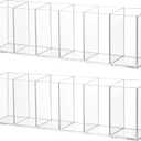 2 Pack Acrylic Makeup Brush Holder 6 Compartments Pencil Organizer Cup Pencil Holder for Desk Pen Organizer Storage Pen Holder for Accessories Cosmetic Brushes Office Bathroom Kitchen Supplies (Clear)