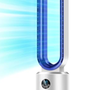Bladeless Tower Fan, 38" Quiet Tower Fan, 24 Speeds, 12H Timer, 60° Swing, LED Display with Auto Off, Easy to Clean, Portable Low Noise Standing Fan Powerful Floor Fan for Home, Office