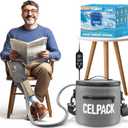 Celpack Portable Ice Therapy Machine for Post-Operative Recovery, Sports Injuries, Knee Pain, Sprains, Swelling,Full Knee Brace with Silent Pump, Timer Remote Control Cold Therapy Device, Grey (Gray)