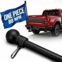 One Piece Stainless Steel Flag Pole for Outside House, 80 MPH Heavy Duty Flag Pole for Truck, 5FT Outdoor Flagpole for Porch, Wall, Jeep, Trailer, 1 Inch Flagpole (1, Black)