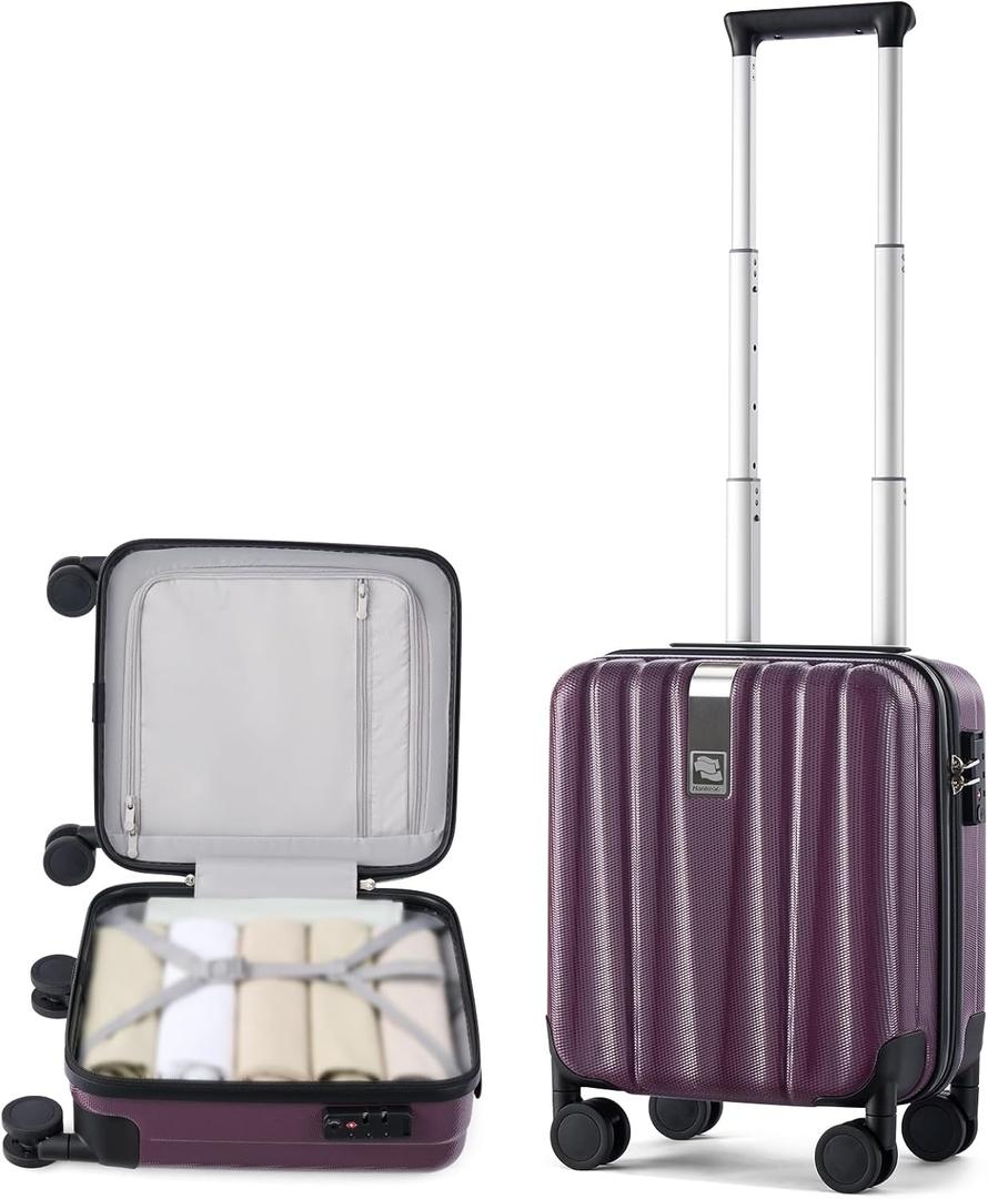 Hanke 16 Inch Underseat Carry on Suitcases with Wheels, Lightweight Hard Shell Carry on Luggage for Weekender, Travel Approved Small Suitcase, Travel Luggage for Women and Men