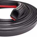 D Shape Door Rubber Seal Weather Stripping for Truck Camper Doors, 1 Inch EPDM Self Adhesive Rubber Seal Strip for Fill Gaps, Heavy Duty RV Slide Out Exterior Use (13 ft)