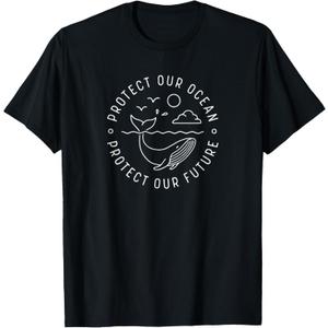 Protect Our Ocean Protect Our Future Tee Shirt Whale Ocean T-Shirt Small