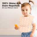 3-Pack Waterproof Baby Bibs for Eating - Lightweight Toddler Feeding Bibs with Large Food Catcher, Mess Proof, Food-Grade Baby Eating Essentials, Easy to Put On & Clean (Bloom)