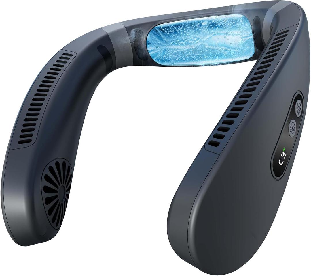 HIGO CoolMaster Ultra Neck Fan, Neck Air Conditioner, 2-in-1 Cooling Neck Fan Portable Rechargeable, Wearable Personal Fan, 5500mAh Large Battery, Ergonomic Design, Glacier Gray