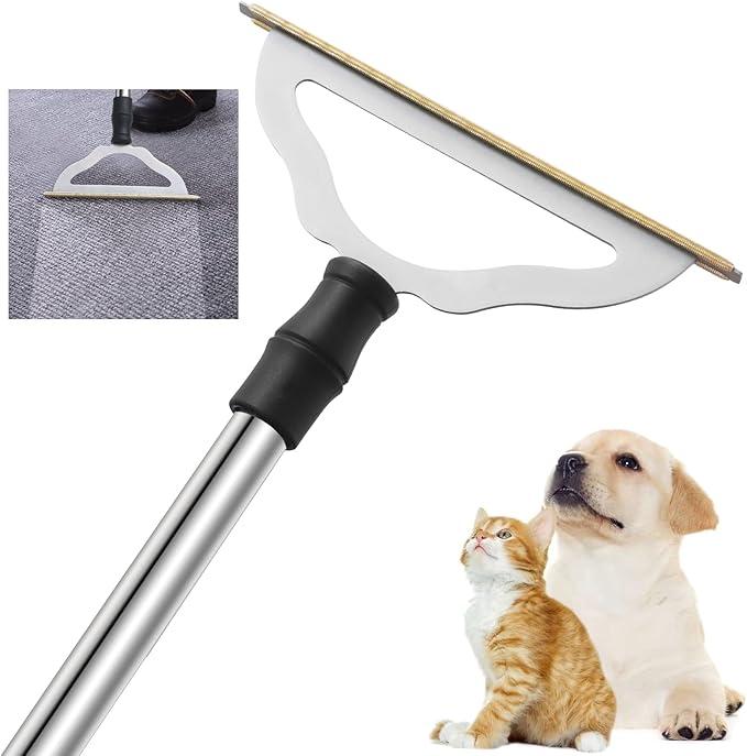 GOSEDER Carpet Rake for Pet Hair Removal  Reusable Pet Hair Remover for Carpet Long Handle, Advanced Dog Hair Broom, Cat Fur Brush, Lint Remover Scraper for Carpets, Rugs, Mats, Couch, Furniture