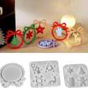 3 Pieces Christmas Resin Molds Silicone, 9 Cavities Christmas Ornament Silicone Molds for Family Christmas Decoration, Gifts, Resin Art Craft, Keychains, Tree Decorations