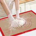 Silicone Pastry Mat - 26"x16" Non Slip Baking Mat with Measurements, Extra Large Dough Mats for Counter, Ideal for Rolling Dough, Fondant, Pizza, Pie, Cookies