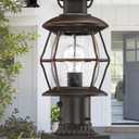 Dusk to Dawn Outdoor Post Lights with Pier Mount Base,16.8 Waterproof Lamp Post Light Fixture Hardwired 120V,Oil Rubbed Bronze Post Lighting for Driveway, Yard, Pathway, Garden, Patio