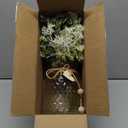YJ Fake Flowers with Vase, Silk Roses Artificial Flowers in Vase, Faux Flower Plant Arrangement Suitable for Home Office Decoration, Dining Table Centerpiece(White)