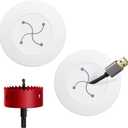 Cord Hider for Wall Mounted TV, in Wall Cable Management Kit for Large Capacity, Wall Cable Hider Behind The Wall, Cable Raceway White Includes Hole Saw Dril Attachment - 2 Pass Locking Brackets