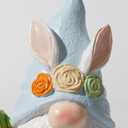 DN DECONATION Easter Decorations Gnomes Bunny Figurines Set, 2-Pcs Resin Rabbit-Eared Gnome Decor with Easter Egg Basket & Carrot, Cute Spring Decor Tabletop Decor for Mantel Shelf Home Easter Party (Pink and Green)