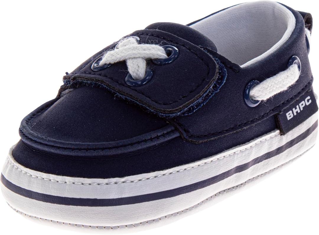 Josmo Baby Infant Loafer Shoes Slipon Closure - Lightweight Boat Shoe for Boys Newborn (Sizes: 2-4 Infants) (Blue)