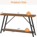 Snughome Entryway Table, 47.2" Long Console Table with 2 Tier Storage Shelf, Sofa Table Behind Couch, Extra Large Entry Table for Entryway,Living Room,Hallway, Foyer, Supports 220 LBS, Rustic Brown