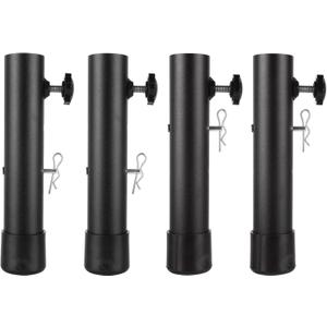 4PCS Folding Table Risers 2-Levels Height Adjustable Table Leg Extenders, Metal Tables Legs Extensions for Straight and Bent Legs, 3.6in/5.2in