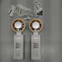 Kimguard 2 Pack Handheld Portable Turbo Fan with Ice Cooler, Speed (1-199) 5500mAh*2 Rechargeable Personal Fan,[20H Cooling Time] Mini Yet Powerful, Small Pocket Fans for Travel/Outdoor/Office, White