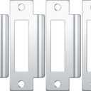 4 Pcs 4-7/8" Mortise Lock Strike Plate Universal Door Strike Plate T Deadbolt Door Backplate Iron  (Silver)