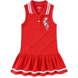 Disney Minnie Mouse Girls Sleeveless Tennis Dress for Toddler and Big Kids (4, Red)