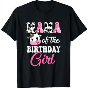 Mama of The Birthday Girl Farm Mommy Cow 1St Birthday Girl T-Shirt, S