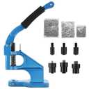 Hand Press Grommet Machine | Hand Press Heavy Duty Eyelet Grommet Machine Punch Tool Kit with 3 Dies and 1500 Pcs Silver Grommets