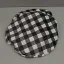 AIMASTZ White and Black Buffalo Plaid Gingham Tartan Round Bar Stool Cover 14 Inch, Soft Breathable Velvet Chair Seat Cushion Slipcover for Restaurant Cafe Hotel Bar (14"D x 14"W x 3"H)