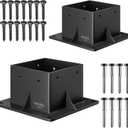 6×6"(Actual: 5.5×5.5inch) Post Stainless Steel Flange Anchor Base with Screws for Deck Railing, 2Pack