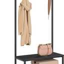 VASAGLE Coat Rack, Hall Tree with Shoe Storage Bench, 3-in-1, Steel Frame