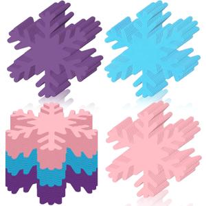 Kisston 360 Pcs Snowflake Cutouts Paper 3.9 Inch Winter Snowflake Shape Die Cuts Paper for DIY Projects Craft Classroom Bulletin Board Decor (Pink,Purple,Blue,Classic Style)
