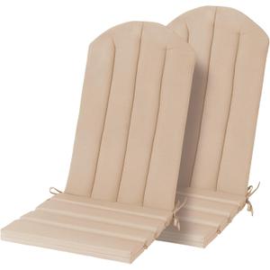 Adirondack Chair Cushion Set of 2 Indoor Outdoor Furniture Cushions Rocking Chair Cushions with Straps Replacement Folding Patio Chair Pad,19.7x18.9x1.5 Inch Khaki