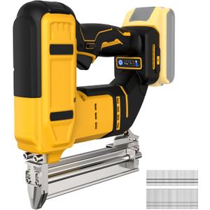 18 Gauge Cordless Brad Nailer & Staple Gun for Dewalt 20V MAX Battery, 2-in-1 Battery Powered Nail Gun with 2000 Nails, Electric Nail Gun for Woodworking, DIY, Framing & Home Improvement (No Battery)