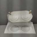 Raised Cat Food and Water Bowl Set - Elevated Ceramic Dishes With Non-Slip Stand and Splash Guard for Small Dogs - 2 x 480 ML (16.2 OZ) (White)