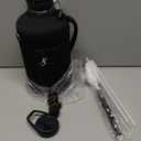 DYSANKY 1 Gallon Water Bottle Insulated | Thickened Stainless Steel Vacuum Metal Water Jug | Portable Sports Large for Gym and Hiking with Straw, Carrier Bag, Handle Strap | BPA-Free 128 oz (Advanced Black)