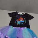 Doctor Unicorn Birthday Girls Mermaid Outfit Set Costume Tutu Skirt Dress, Mermaid Birthday Shirt, Headband & Satin Sash (3-4 Years, Black-1)