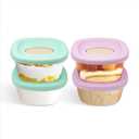 4 Pack Baby Food Storage Containers 4 oz, Baby Silicone Food Jars with Ventilation Valve, Snack Containers with Leak Proof Sealing Lid Microwave Safe, Suitablefor Nurseries, Schools and Travel