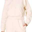 Amazon Essentials Women's Crop Pullover Hoodie Sweatshirt with Kangaroo Pocket (Large, Oatmeal Heather)