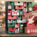 LARAINE Advent Calendar 2025 Christmas 15 Inch Wooden with Drawers, Christmas Holiday illustration Wood Advent Calendar for Kids Adults, Xmas Decorative 24 Empty Boxes to Fill