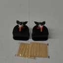 Suclain 2 Pieces Woodpecker Toothpick Holder Bird Toothpick Dispenser Bird Shape Toothpick Case Cute Funny Toothpick Box for Kitchen (White and Black)
