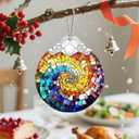 Christmas Ornament, Christmas Decoration, Stained Glass Ornament, Heirloom Keepsakes, Holiday Ornaments, Holiday Presents, Unique Xmas Gifts, Gift Exchange Ornaments, Gift Idea - Rainbow Spiral