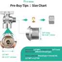 4 Pack Premium Brass Chrome plated 1/2" FIP Female Thread x 3/8 Inch OD Compression Quarter Turn Water Angle Stop Valve Shut Off