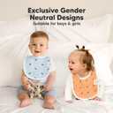 8-Pack Organic Baby Bibs for Boys, Girls - Soft Cotton Drooling and Teething Bibs for Baby Girl & Boy, Extra Absorbent, Easy To Clean & Put On for Toddler, Newborn, Infant 0-24 Months (Cosmo)