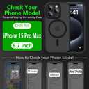 Innaght Magnetic for iPhone 15 Pro Max Case[Compatible with MagSafe][Camera Protection][2+Full Coverage Tempered Glass Screen Protector][Translucent Matte] Drop Protection Phone Case,6.7",Black